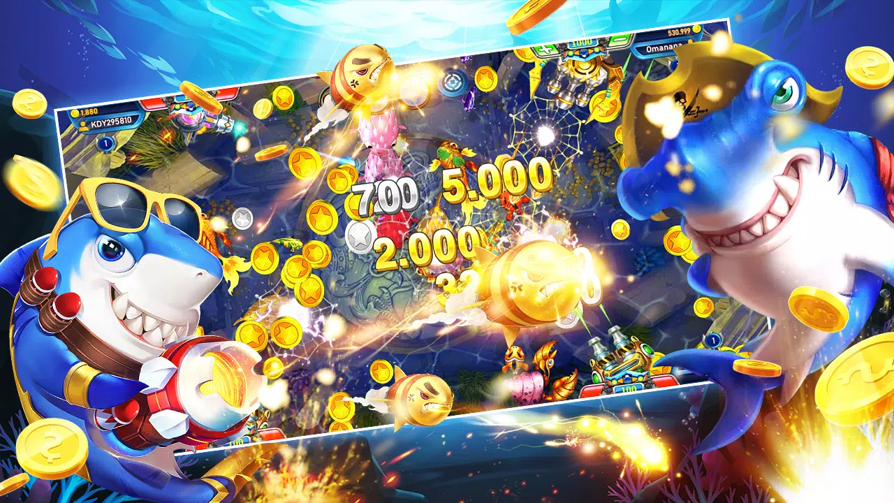 หน้าจอเกมยิงปลาของ bng55 พร้อมเป้าหมายใต้น้ำ